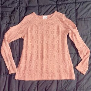 St. Johns Bay Sweater Womens M Pink Crew Pullover Nordic Cozy Wintercore